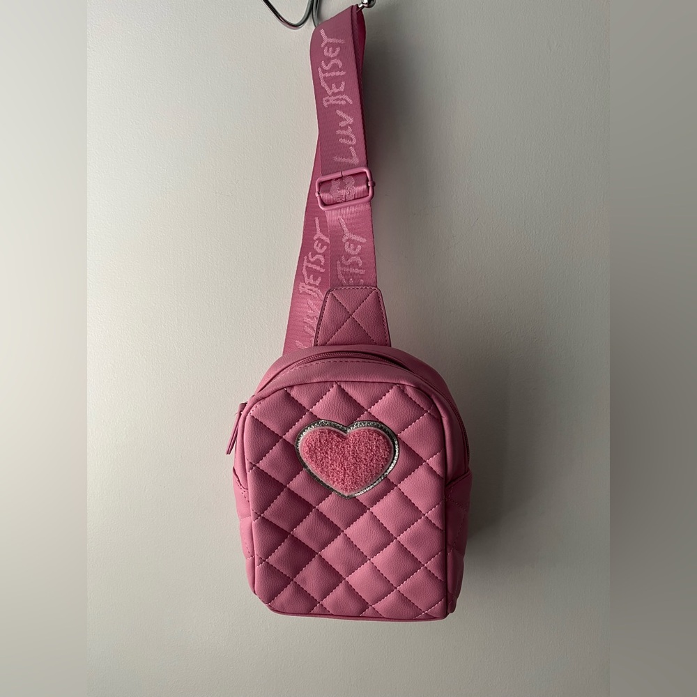 Luv Betsey by Betsey Johnson Quilted Pink Faux Leather Sling Crossbody